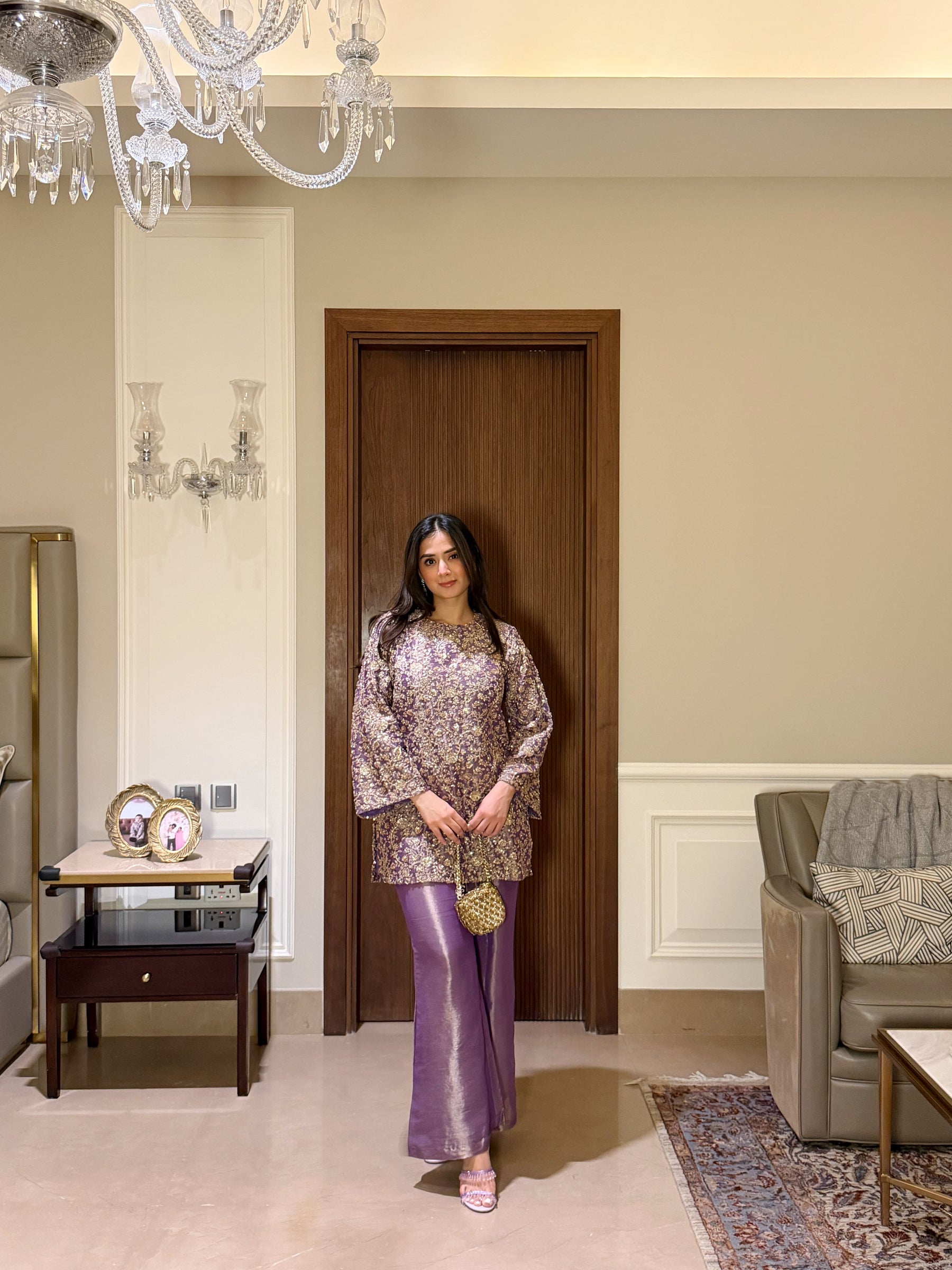 Lavender Beadwork Coord Set
