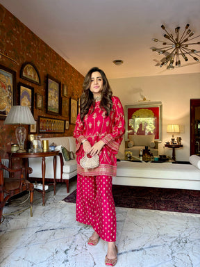 Red Goldwork Coord Set