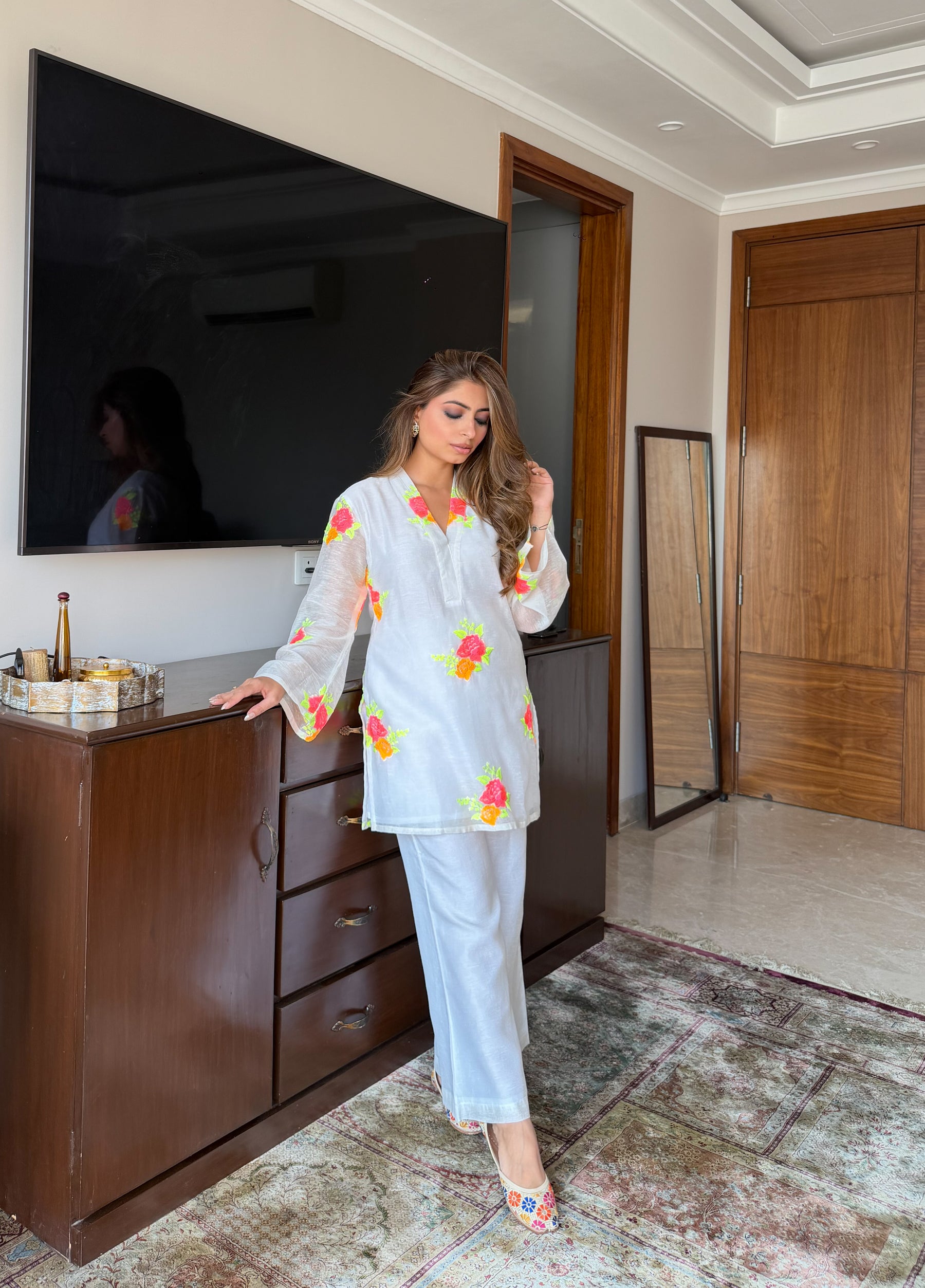Neon Pop Embroidered Coord Set