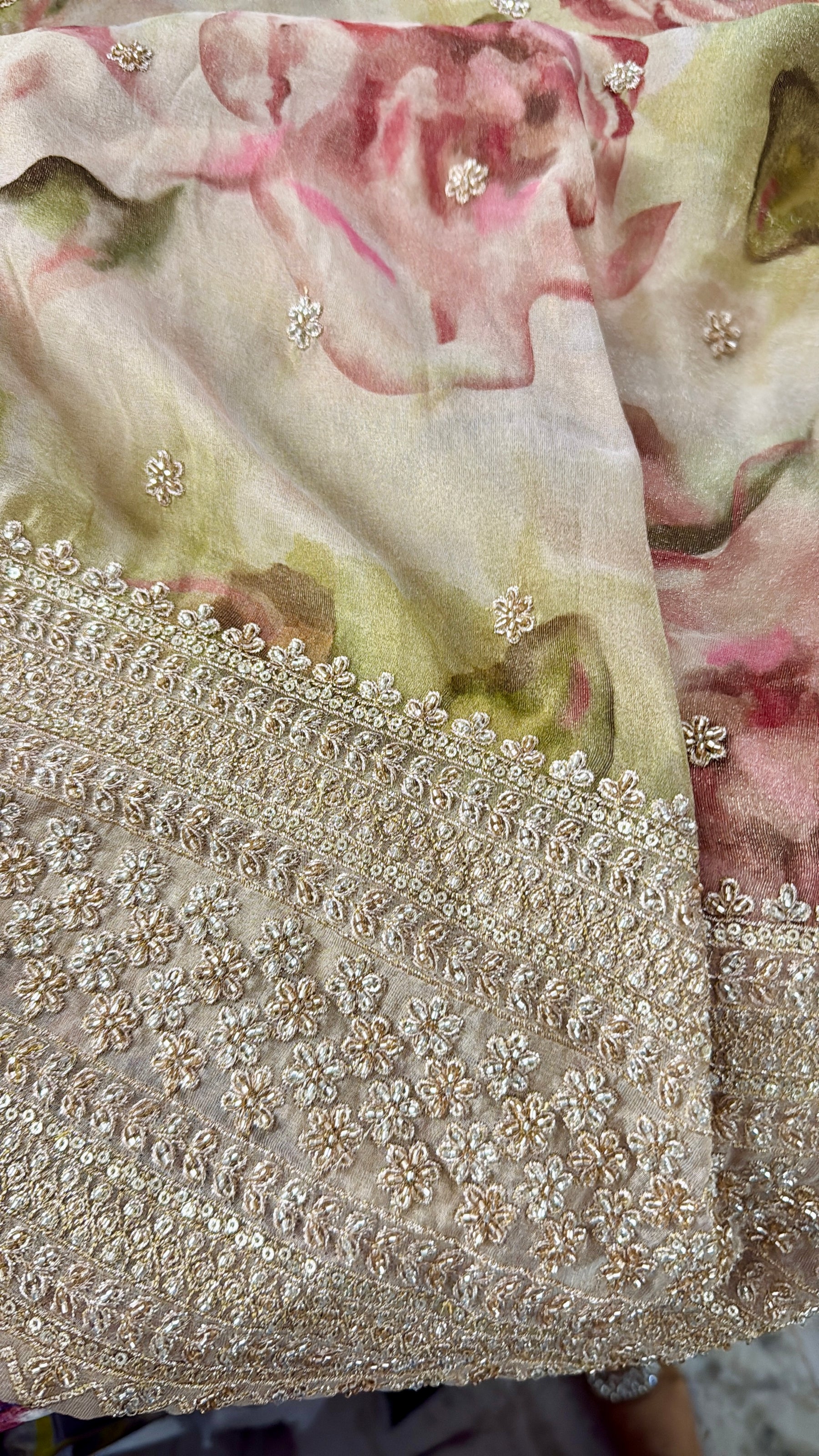Floral Zari Beadwork Coord Set