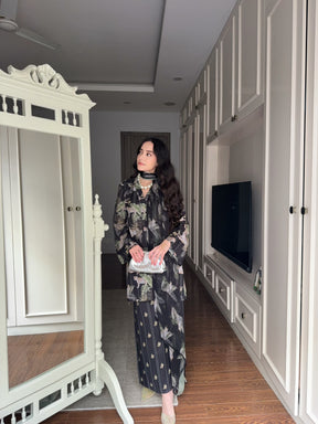 Black Printed Kurta Set