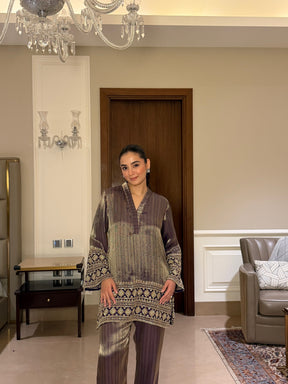 Royal Purple Banarasi Beadwork Coord Set