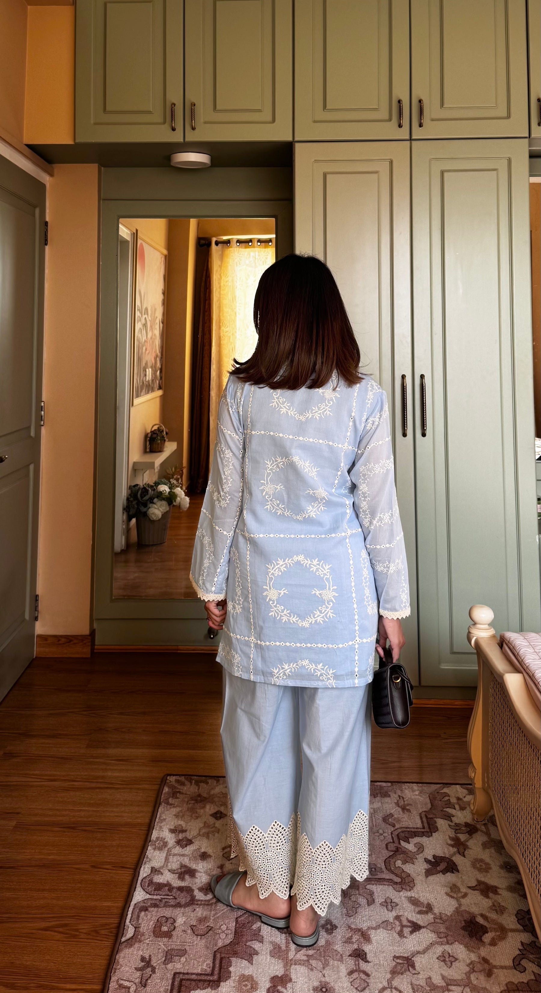 Pacific Blue Embroidered Kurta Set