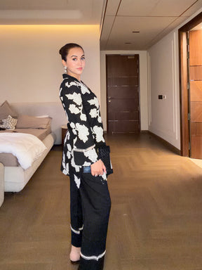 Black Cutwork Embroidery Cotton Coord Set