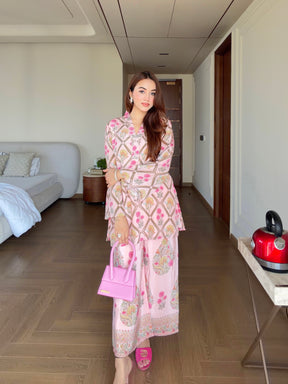 Soft Pink Printed Coord Set