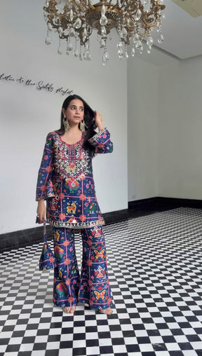 Patola Print Mirrorwork Coord Set