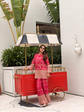 Pink Patola Print Zariwork Coord Set