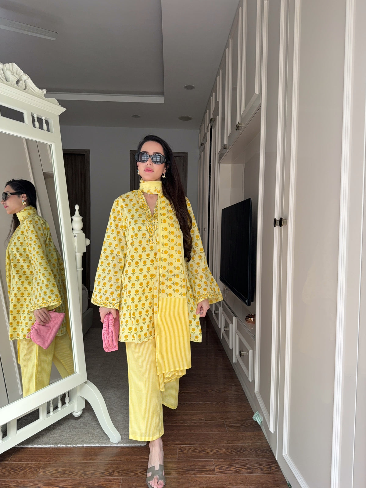 Yellow Block Suit Set