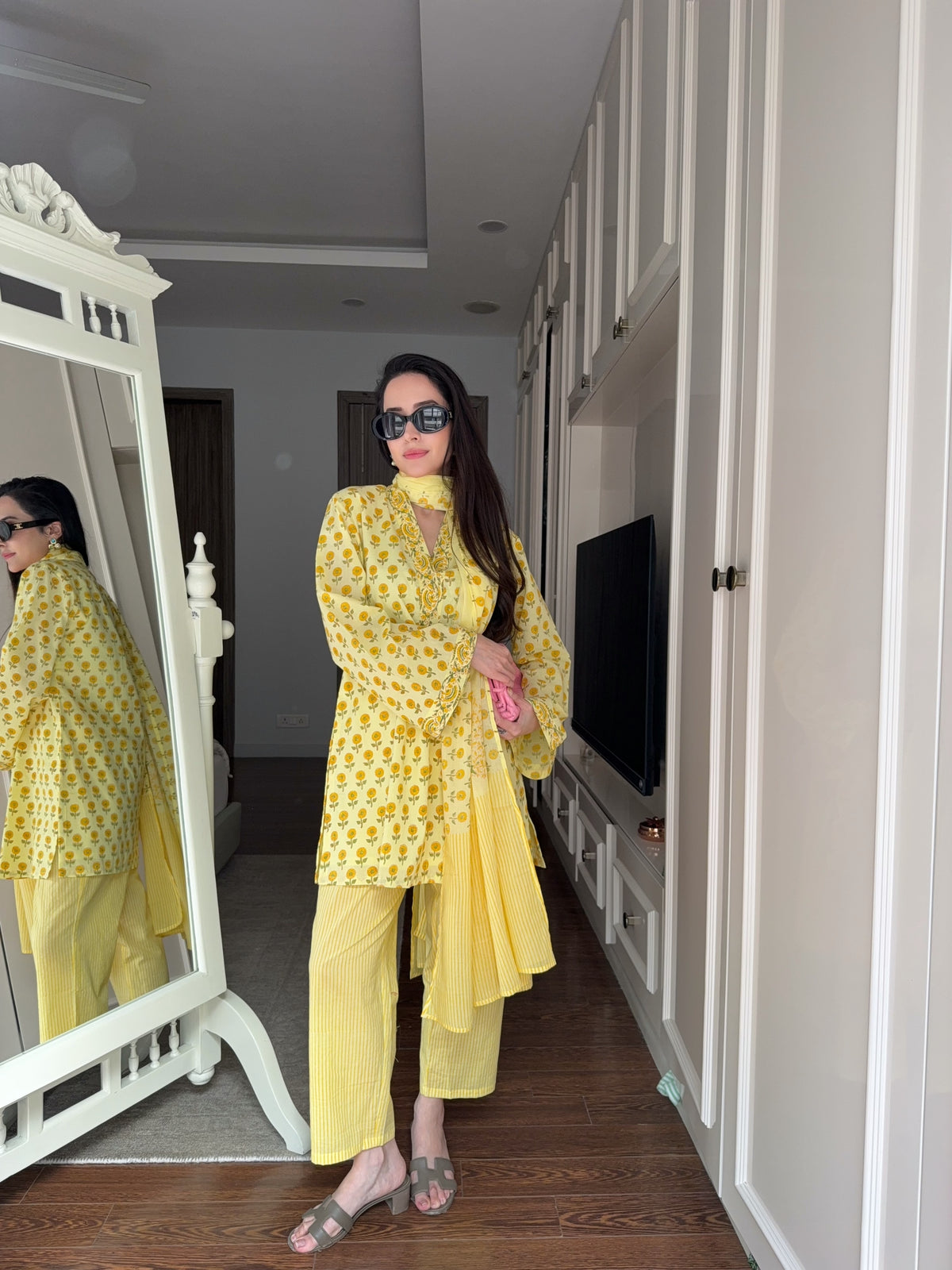 Yellow Block Suit Set