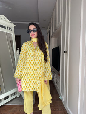 Yellow Block Suit Set