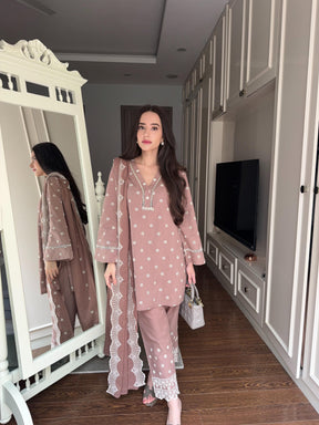 Caramel Brown Cotton suit Set