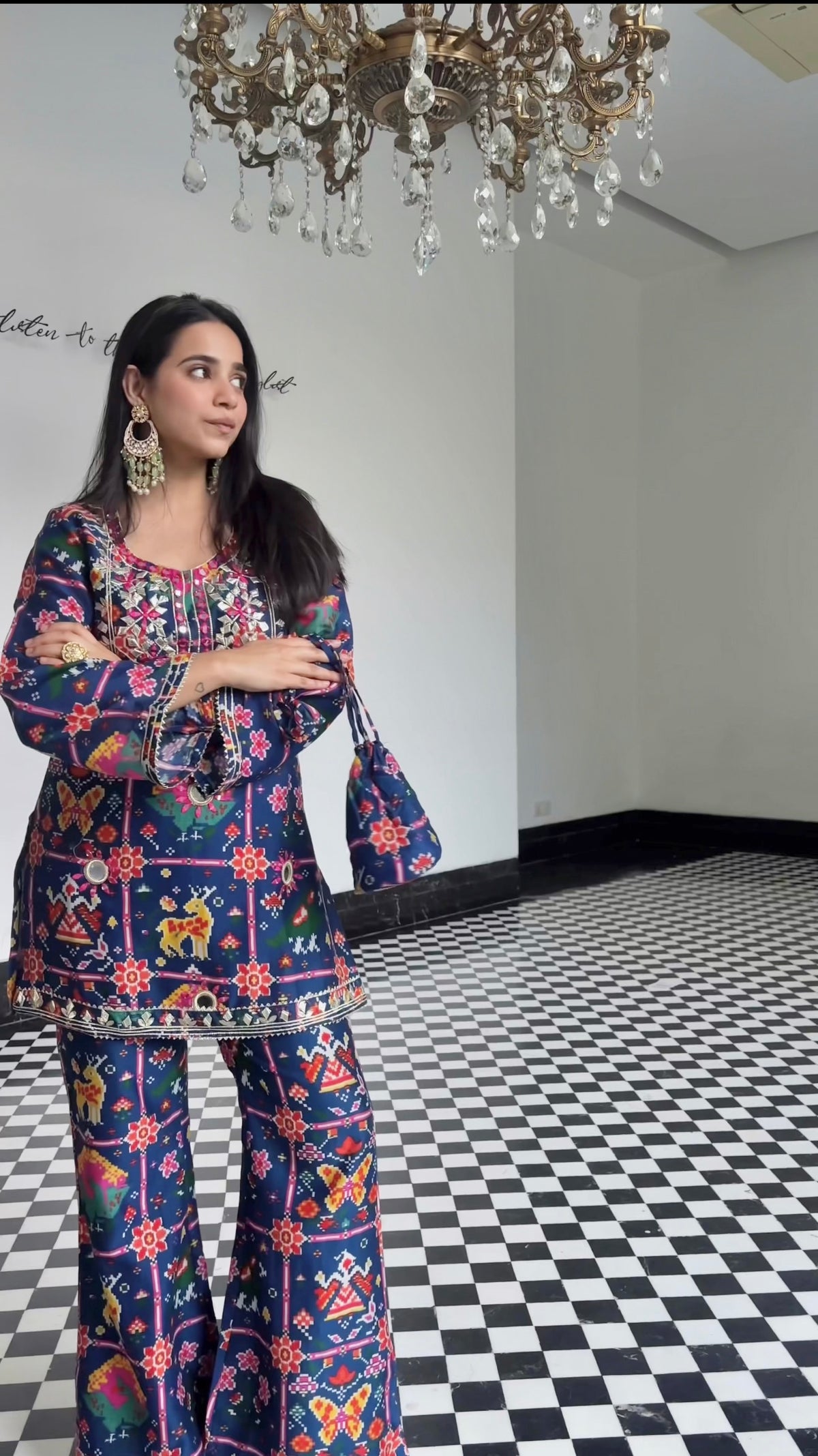 Patola Print Mirrorwork Coord Set