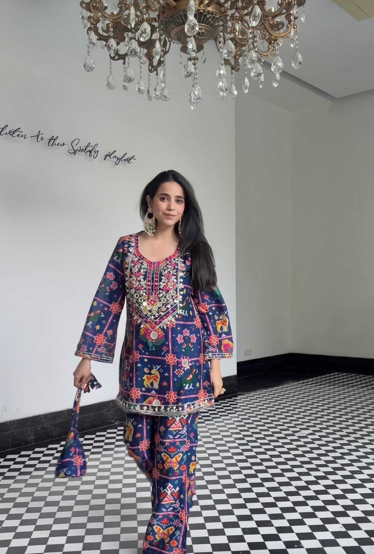 Patola Print Mirrorwork Coord Set