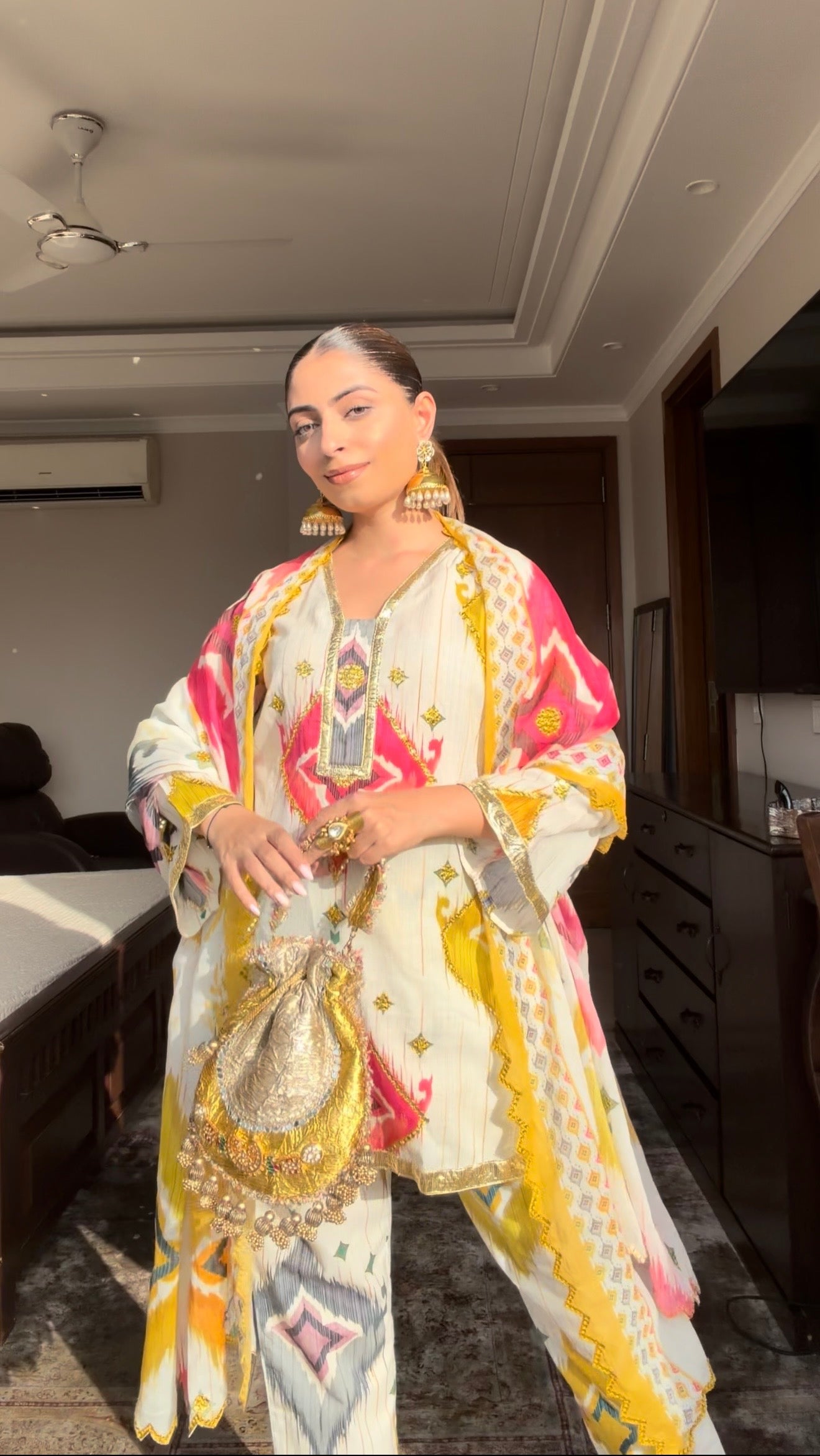 Classic Mirror Embroidered Suit Set