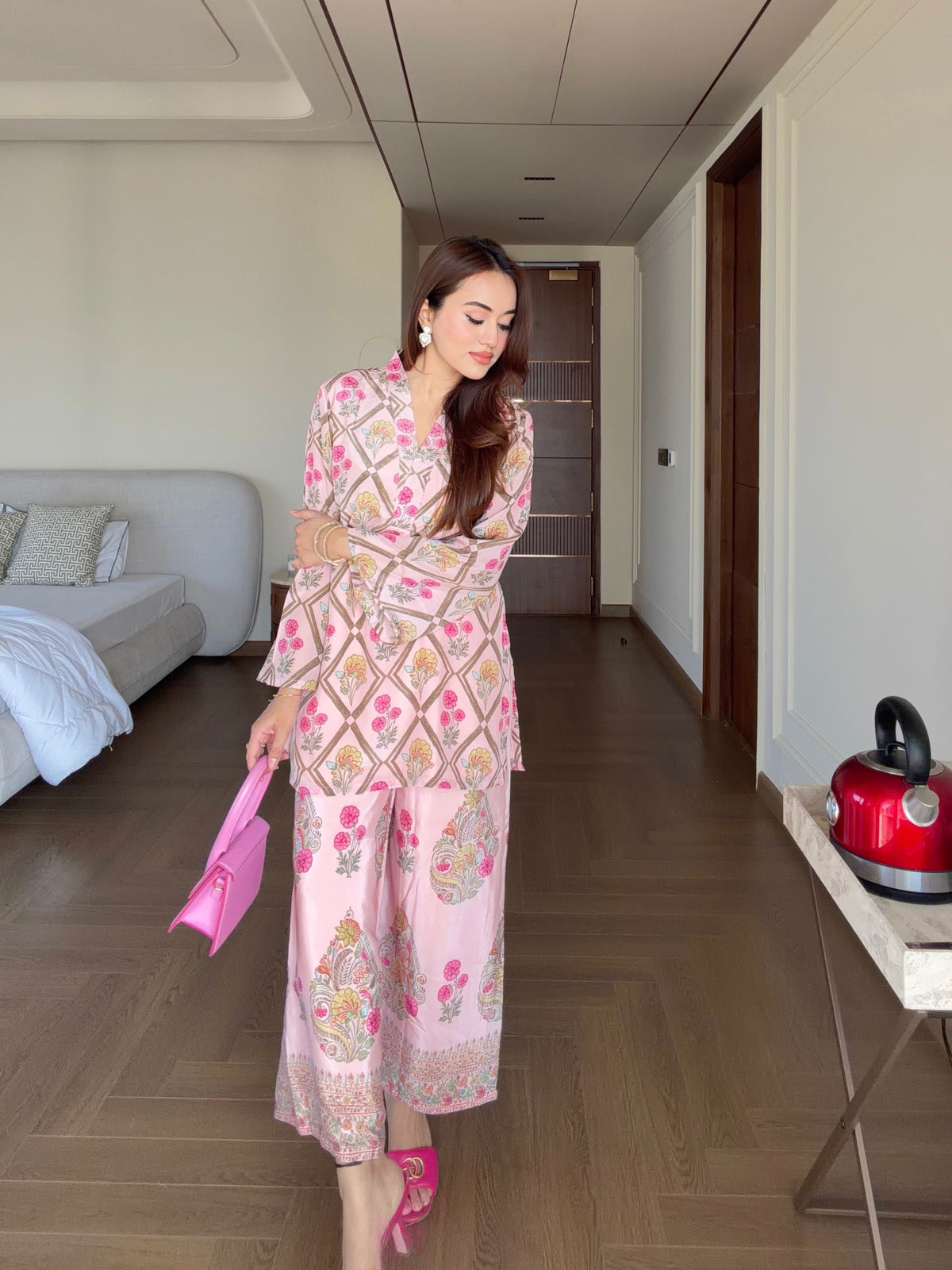 Soft Pink Printed Coord Set