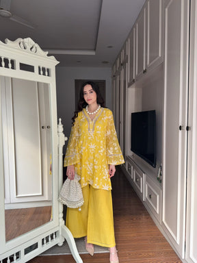 Classic Yellow Embroidered Coord Set