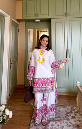 Pearl White Floral Suit Set