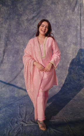 Soft Pink Three Piece Suit Set