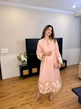 Pink Blossom Mirrorwork Kaftan Dress