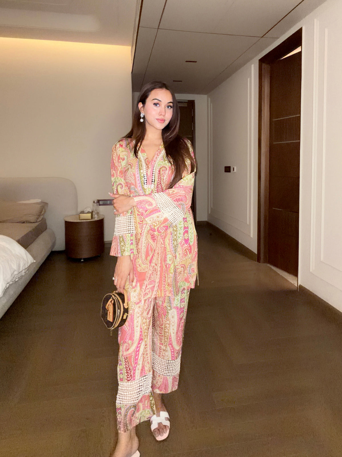 Pink Paisley Lace Coord Set