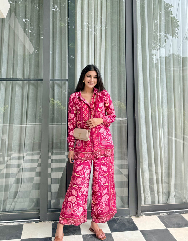 Satin Printed Coord Set main image 0