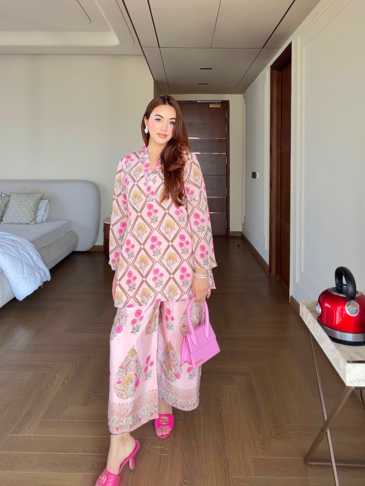 Soft Pink Printed Coord Set