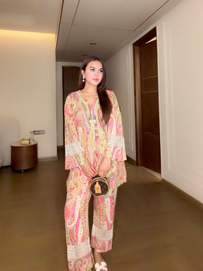 Pink Paisley Lace Coord Set