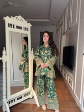 Bottle Green Banarasi Coord Set
