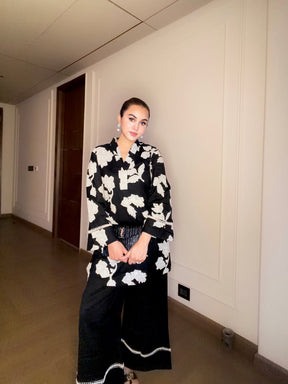 Black Cutwork Embroidery Cotton Coord Set