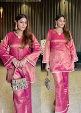 Blush Pink Mirrorwork Coord Set