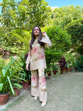 Floral Zari Beadwork Coord Set