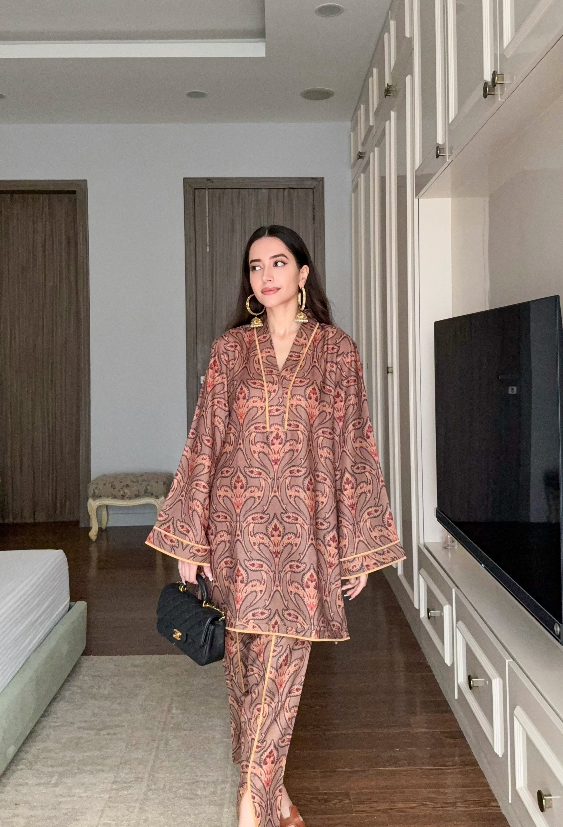 Printed Pashmina Coord Set