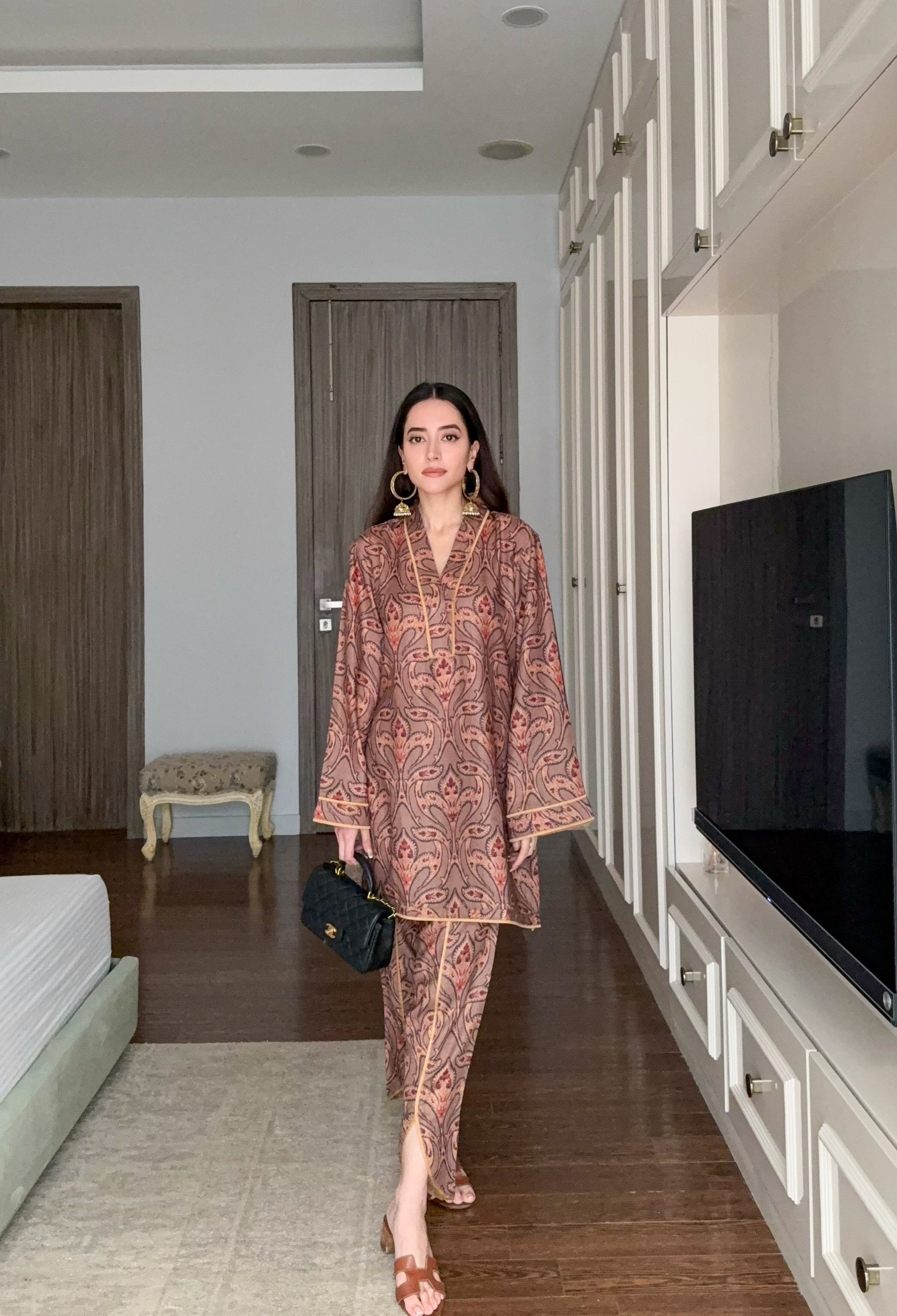 Printed Pashmina Coord Set