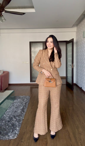 Brown Tweed Blazer Set