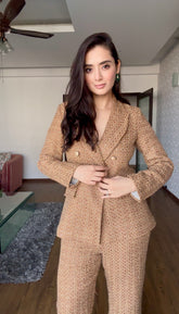 Brown Tweed Blazer Set