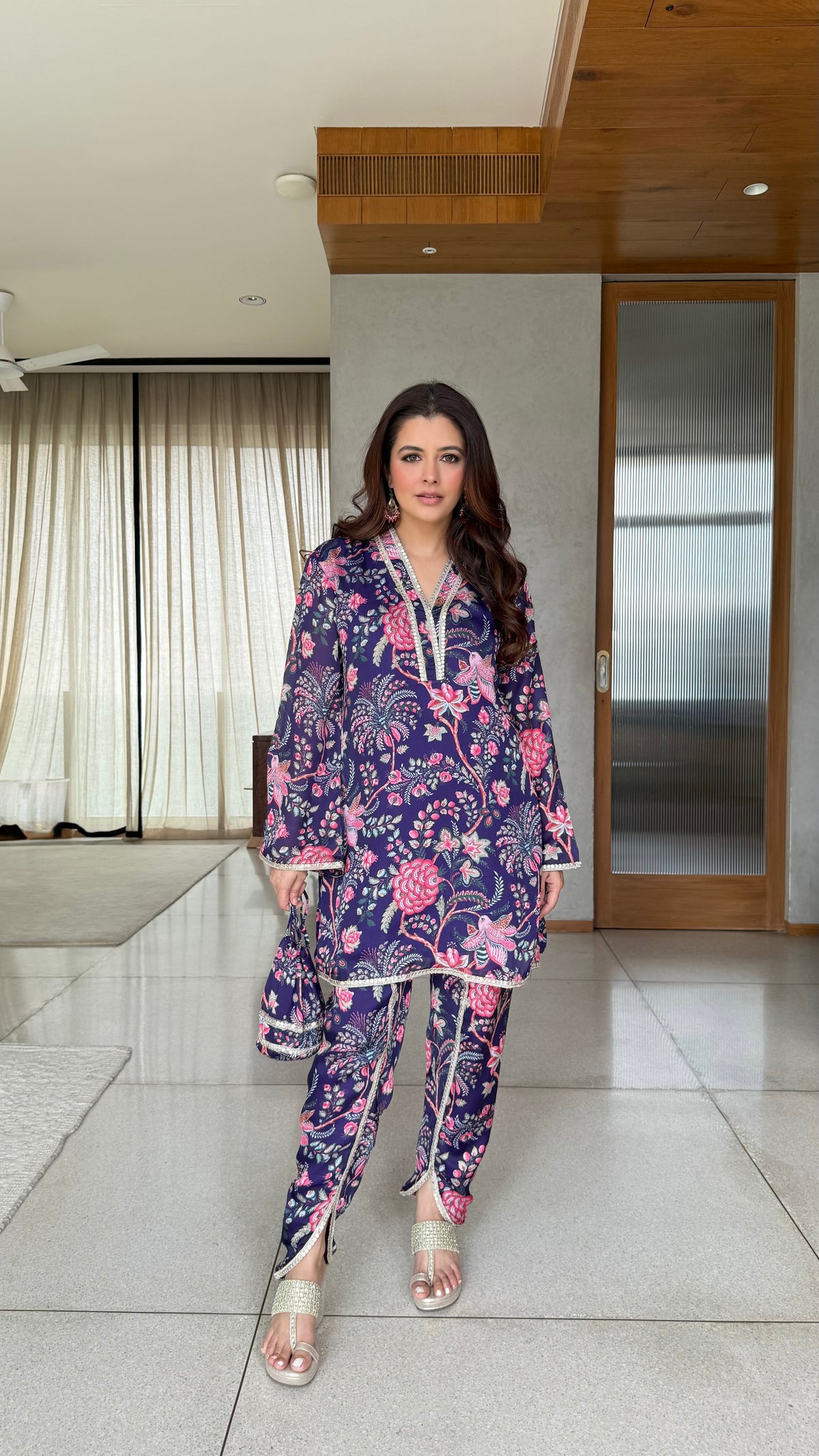 Paisley Print Kurta & Tulip Pants Coord Set