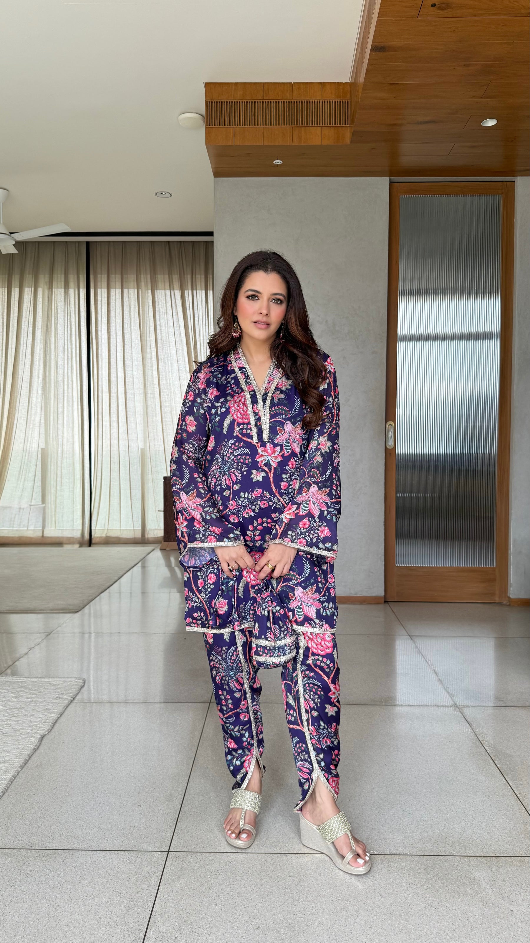 Paisley Print Kurta & Tulip Pants Coord Set