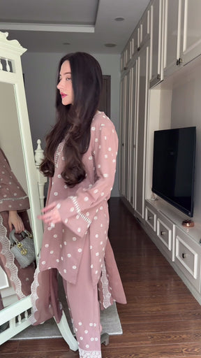 Caramel Brown Cotton suit Set