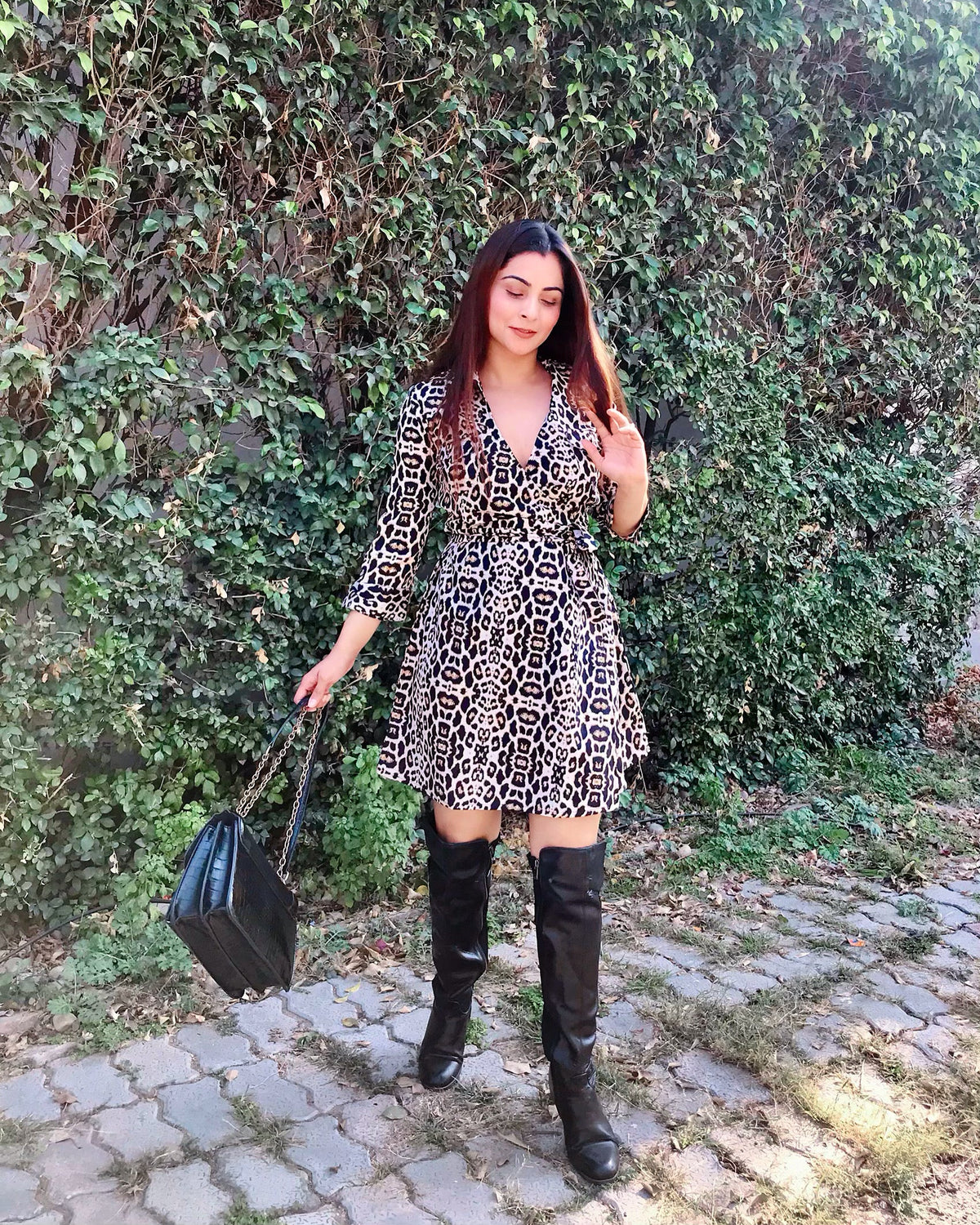 Leopard Print Wrap Dress