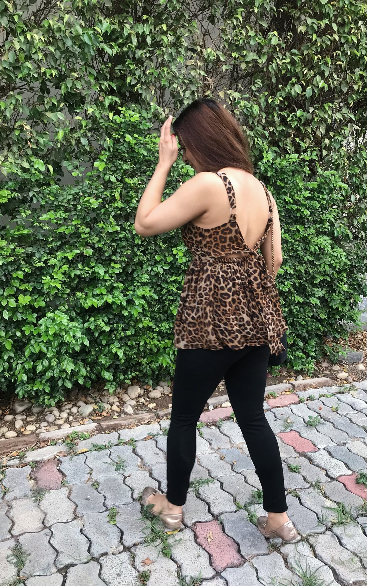 Leopard Print Tie Up Top