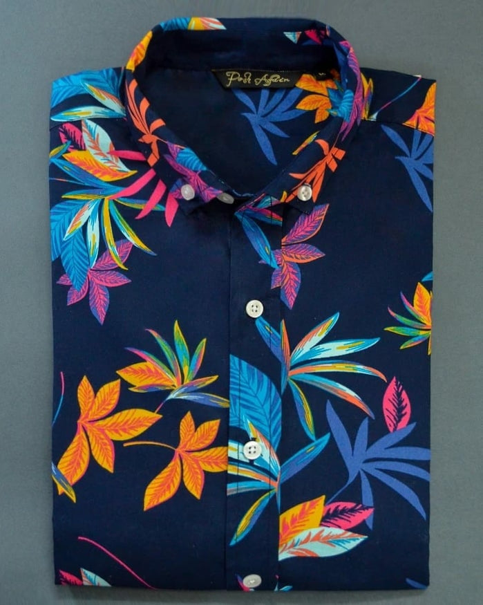 Wildflower Print Casual Men's Shirt