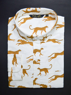 Cheetah Print Casual Men's Shirt