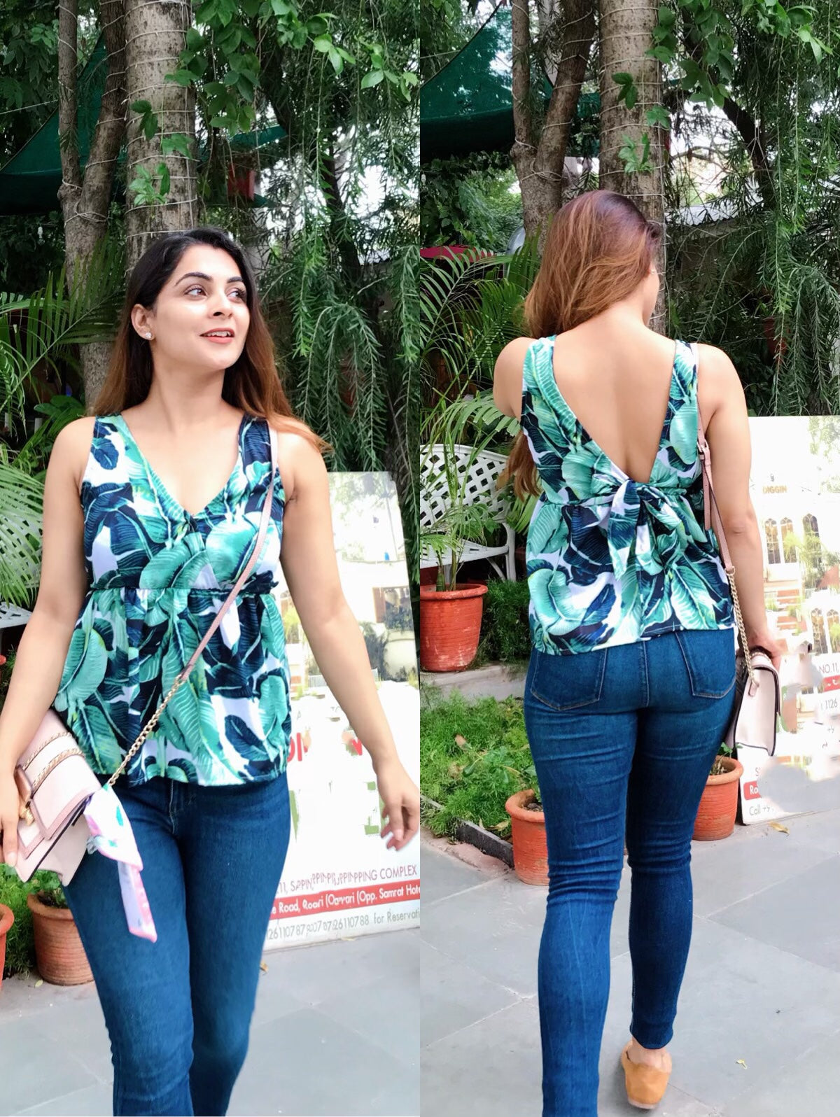 Tropical Print Knot Up Top
