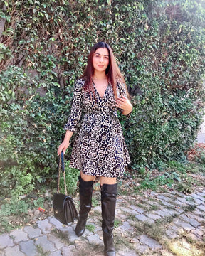 Leopard Print Wrap Dress