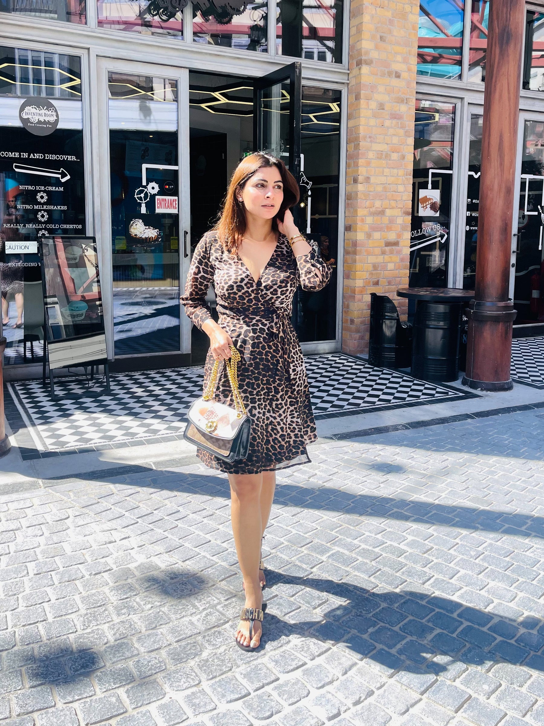 Leopard Printed Wrap Dress