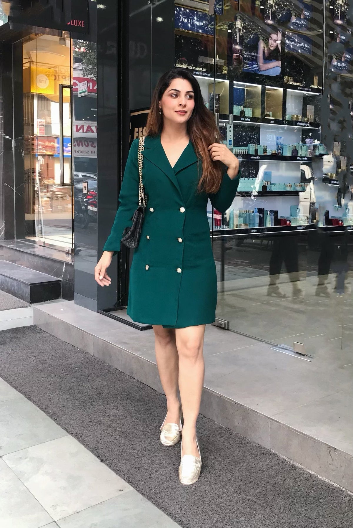 Bottle Green Coat Dress