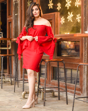 Red Valentine Off Shoulder Dress