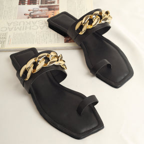 Black Chained Sandals