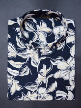 Night Flower Print Casual Men's Shirt