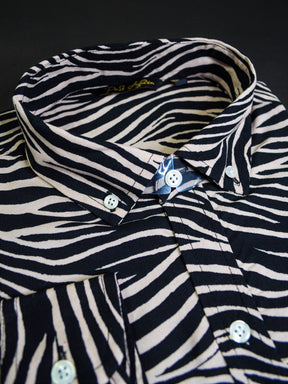 Zebra Stripe Print Casual Men's Shirt
